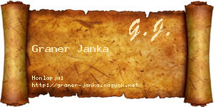 Graner Janka névjegykártya